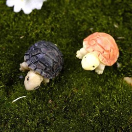 Orange Resin Sea Turtle Miniature Figurines Statue,DIY for Succulent Planter Moss Landscape Fish Tank Decoration Fairy Garden Dollhouse Landscape Decor Ornament Outdoor Statues