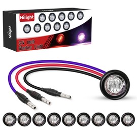 Nilight Nilight 3/4" Dual Color Marker Light 10PCS Red to Purple Brake Auxiliary Side Marker Clearance Indicator Bullet Lights 3 Plug IP68 Waterproof for Trailer Truck Pickup Camper RV ATV UTV Van Bus