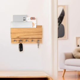 Heimatspäne Oak Key Rack with Letter Tray
