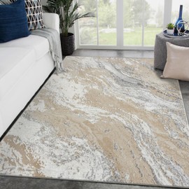 LUXE WEAVERS Modern Abstract Indoor Beige 6x9 Area Rug