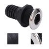 1 1/2in Through Hull Drain Straight Black with Stainless Steel