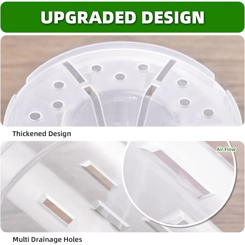 TRUEDAYS Orchid Pot - 4 Pack 4 Inch Clear Plastic