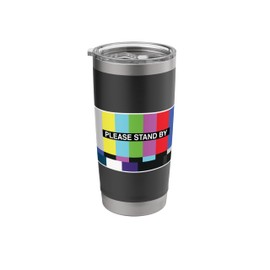 Retro Color TV Test Pattern 60s 70s Vintage Television Buffs Stainless Steel Insulated Tumbler