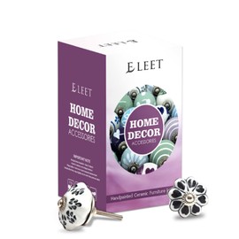 Eleet Assorted Ceramic Cabinet Knobs - Vintage Cabinet Cupboard Door & Drawer Pulls Chrome Hardware (Ceramic Knobs Set of 20, Black & White)