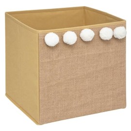 Children's Storage Box – Pompoms – Jute – Caramel – Atmosphera Créateur d'intérieur