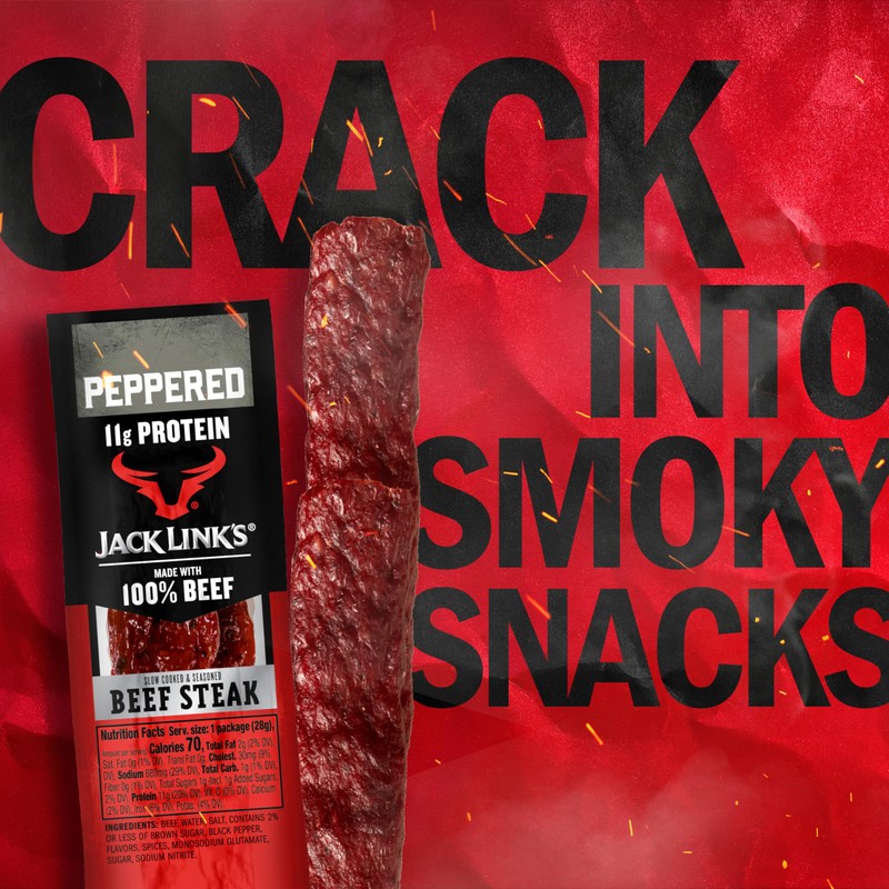 Jack Link's Beef Steak, Peppered - Protein Snacks, Meat Snack