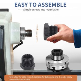 Lathe Headstock Spindle Adapter, 33mm Male 25mm Female Thread Wood Lathe Chuck Thread Converter, Woodworking Lathe Spindle Reducer Thread Chuck Insert Adaptor Lathe Accessories