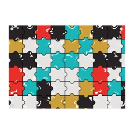 CYYBZZ 7X5FT Colorful Puzzle Pattern Photography Backdrop Jigsaw Theme Background Birthday Party Baby Shower Decoration Banner Adult Children Photography Props 213056