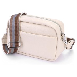 Umhängetasche Damen Stylisch ein crossbody bag damen Vegan Leder Bauchtasche Sehr schone Gürteltasche Crossbag Crossbody Bag damen Ledertasche (Beige)