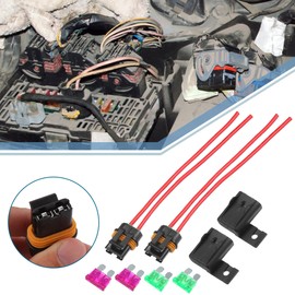 X AUTOHAUX 2 Set Inline Fuse Holder Waterproof Blade Style ATO/ATC Holder 40A 12A Gauge Wiring Harness with Cover for Automotive Marine