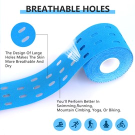 Kinesiology Tape Perforating 4 Rolls Lychee Elastic Therapeutic Sports Tape Hypoallergenic High Breathable Muscle Waterproof Physio Athletic Tape for Recovery Sports Therapy Injury-Support for Muscles Shin Splints Ankle Neck Knee & Shoulder 5cm x 5m (Mix