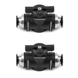 QWORK® Pack of 2 Pneumatic Connectors, Plastic Ball Valve with Stopcock, for Quick Connection of Air Lines (Diameter 6 mm)