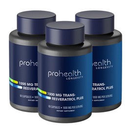Pro Health High-Concentration Trans-Resveratrol 1000mg High Purity 60 Capsules 3 Bottles, 60 Tablets, 3 Pieces / 프로헬스 고함량 트랜스 레스베라트롤 1000mg 고순도 60캡슐 3병, 60정, 3개