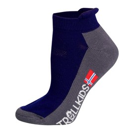 Trollkids Children's Low Hiking Socks Trekking Socks, Navy/Orange