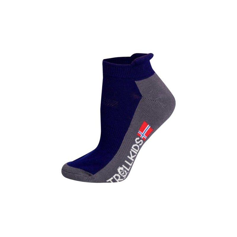Trollkids Children's Low Hiking Socks Trekking Socks, Navy/Orange