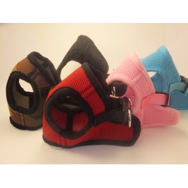 Snazzi Pet Soft Mesh Comfy Step in Dog Vest Harness Tiny XS Small Med Dogs 2-16 lbs Teacup Mini Puppy (Red, XL 17.5"-19.5" 13-17 lbs)