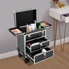 LyeXD Rolling Makeup Train Case with Sliding Drawers, Aluminum Cosmetic