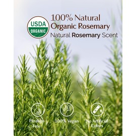 YANIBEST Organic Rosemary Essential Oil, Castor Oil, 100% Pure Natural Hair Oil for Strengthening Hair, Nourish and Repair Damaged Hair, Improve Scalp Health