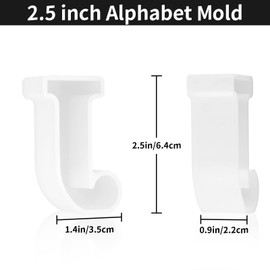 Gartful Resin Letter Molds, J Capital Alphabet Epoxy Resin Mold, Thick 3D Silicone Letter Molds for Making Letters, Word Sign Art, DIY Crafts, Making Candle, Party, Home Decor