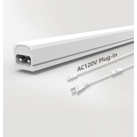 Leetdud Under Cabinet Lighting Plug in, 12 Inch 1 Pc, Linkable AC120V 3CCT 3000K/4000K/5000K Ultra Slim, LED Under Cabinet Lights for Counter Light, Kitchen, Shelf, Sink, Workshop, Desk, White