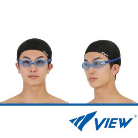 VIEW VC580SA Swimming Goggles, Prescription Lens, Made in Japan, Myopia, Degree -3.0, Fitness, for Adults, Single Eye Lens Only, Anti-Fog SWIPE, Antibacterial Model, Light Blue