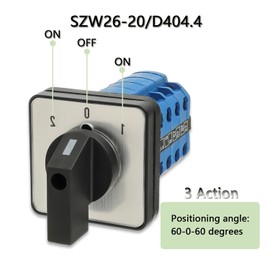 SIGANDG Universal Rotary Switch SZW26-20/D404.4 660V 20A, Rotary Cam Switch LW28-20/D404.4, 3-Way 4 Phase 16 Terminals