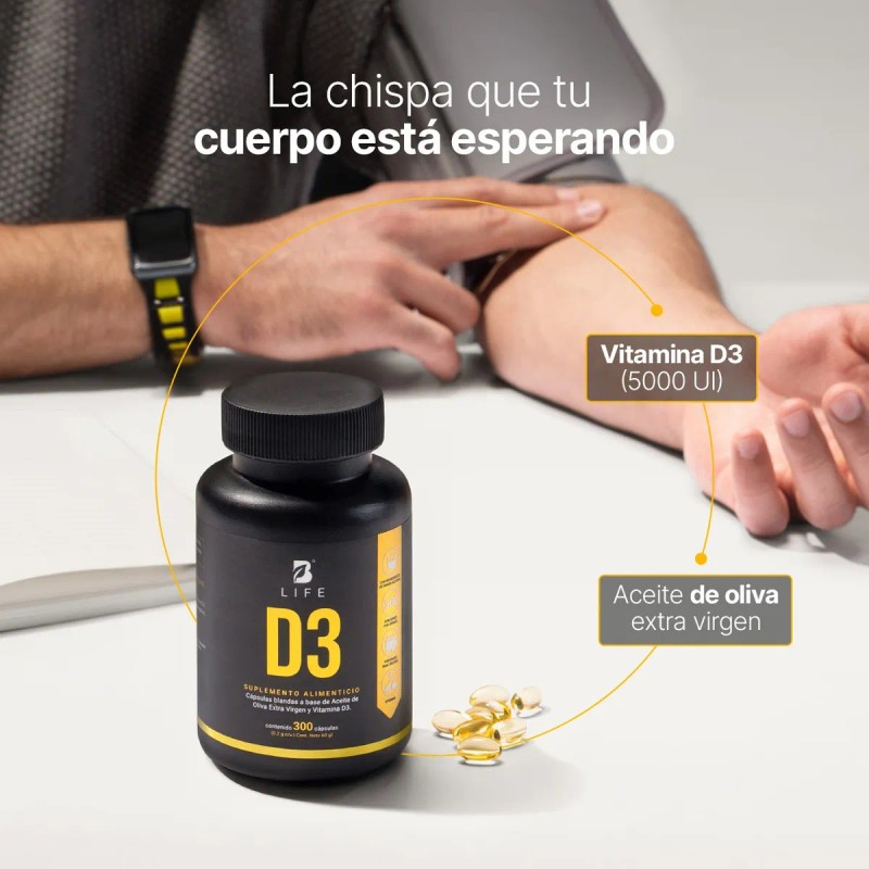 Vitamina D3 5000 Ui 300 Cápsulas B Life