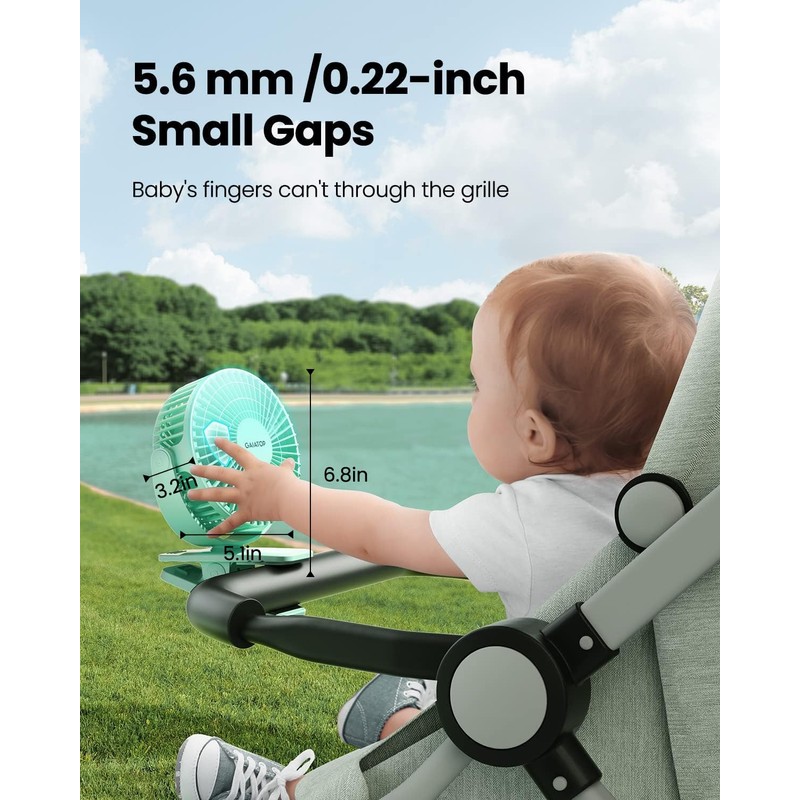 Gaiatop Portable Clip on Fan Battery Operated, Small Powerful 3