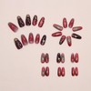 Almond Press on Nails Red Gradient Fake Nails Medium French
