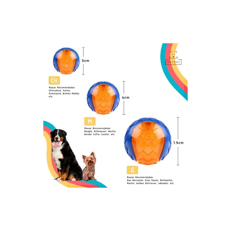 Gigwi Ball Pelota Para Perros Masticable Super Resistente Color Naranja