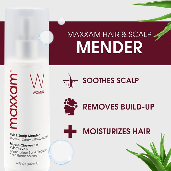 Maxxam Hair & Scalp Mender | Leave-in Spray | Moisturizes and Rejuvenates Dry Scalp and Damaged Hair | Alcohol Free | 8 Fl Oz