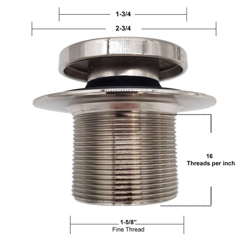 Westbrass Tip Toe 1-3/8" NPSM Fine Thread Bath Drain, Oil