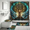Tree of Life 4 Piece Shower Curtain Set Decorative Bathroom