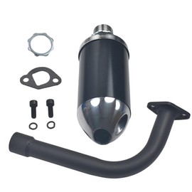 Exhaust Pipe with Muffler For Predator 196cc Go Kart & Mini Bikes, For Honda GX160 GX200 Black