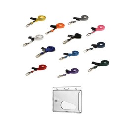 Waizmann.IDeaS® "Breakaway" ID Set Lanyard 10 mm Lanyard Safety Lock + ID Cover Card Holder