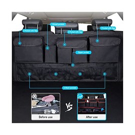 Organizador de Maletero de Coche con 9 Bolsillos, Bolsa de Almacenamiento de Gran Capacidad, Asiento Trasero de Tela Oxford, Accesorios for Guardar y 