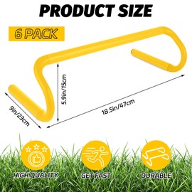 WOPPLXY 6 Pcs Speed Agility Training Hurdles, 6'' Detachable Agility Training Hurdles, Speed Training Agility Hurdles, Speed and Agility Training Equipment for Athletes, Soccer Training(Yellow)