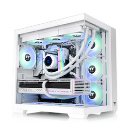 Thermaltake View 380 TG ARGB Snow ATX Case; 4x120mm ARGB Fans Included; Supports Hidden-Connector Motherboard; Front & Side Dual Tempered Glass Panel; CA-1Z2-00M6WN-AZ; 3 Year Warranty