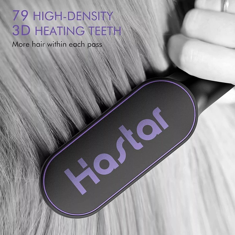 Hastar Hair Straightener Brush Hastar Ceramic Negative Ion Straightening Comb