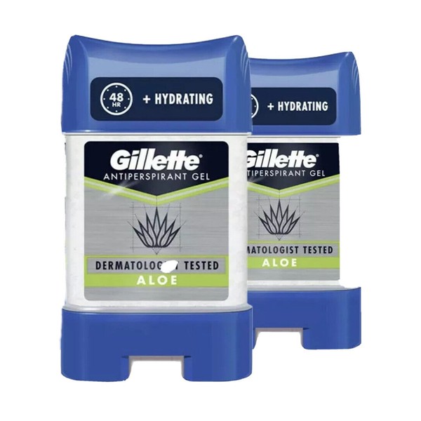 2 X Gillette Aloe Gel Deodorant Antiperspirant Irresistible Confident Fresh 3/24