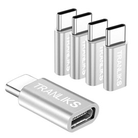 TRANLIKS 5 Pack Micro USB to USB C, Adapter Micro USB (Female) to Type C (Male) for Charging and Data Sync - Silver