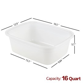 Cand 16 Quart Wash Basin Dish Pan, 3 Pack Kitchen Sink Dish Tubs