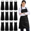 Syntus 12 Pack Bib Apron, Unisex Aprons Adjustable Waterdrop Resistant