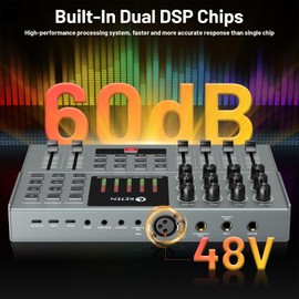 Podcast Equipment Bundle For 2, Keten Audio Interface with 48V & 3.5MM XLR Condenser Microphones for All-In-One DJ Mixer, Smartphone & PC, Perfect for Podcasting, Recording, Singing, Streaming, Gaming