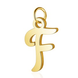 Bungsa® Letter Pendant Gold A - Z Unisex 316L Stainless Steel, Stainless Steel