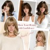 FESHFEN Shoulder Length Bob Wigs with Bangs for Women -