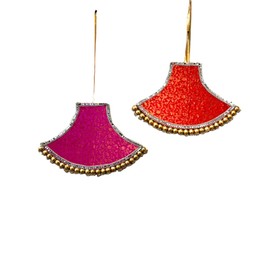 Beautiful Zari and Gota Ball Wall Hanging Set of 2 for Festival, Wedding, Mehendi, Sangeet, Pooja or Diwali Decor (Assorted)