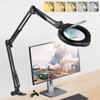 12XMagnifying Glass with Light and Stand|Magnifying Lamp with 3-Section Swing