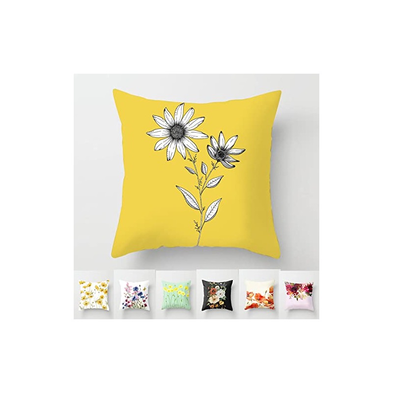 Aimoha Botanical Scandinavian Natural Cushion Cover 18.7 x 18.7 inches