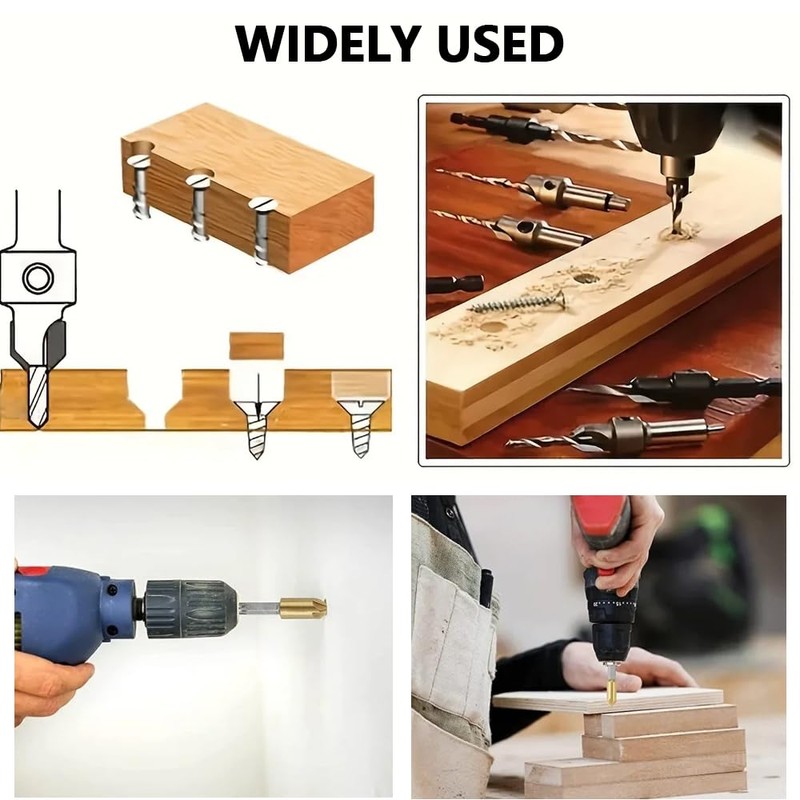 GYSRXS 23 Piece Countersink Drill Bit Set 6×Countersink 7×Trend Drill